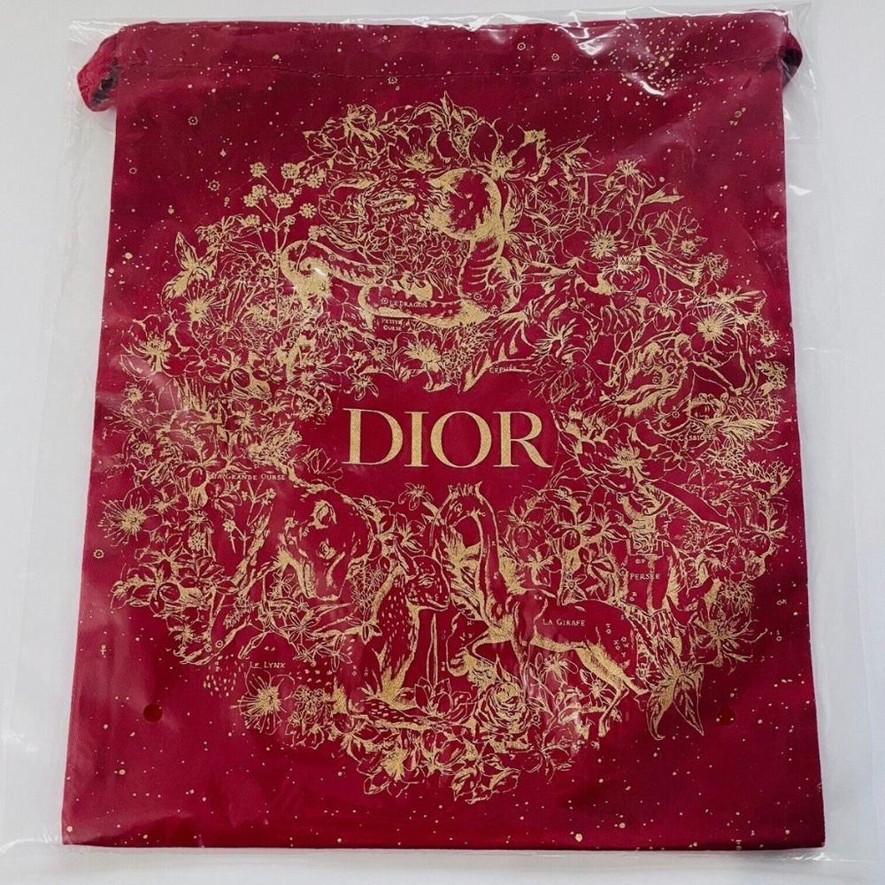 DIOR Limited Edition Red Drawstring Pouch NEW - Picture 2 of 4
